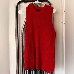 Red chunky knit vest